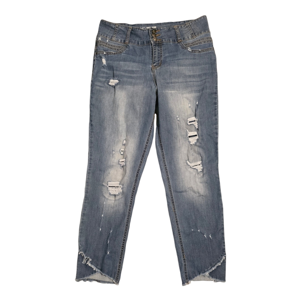 NOBO Juniors 17 Sculpted Skinny Distressed Ankle Ripped Jeans
